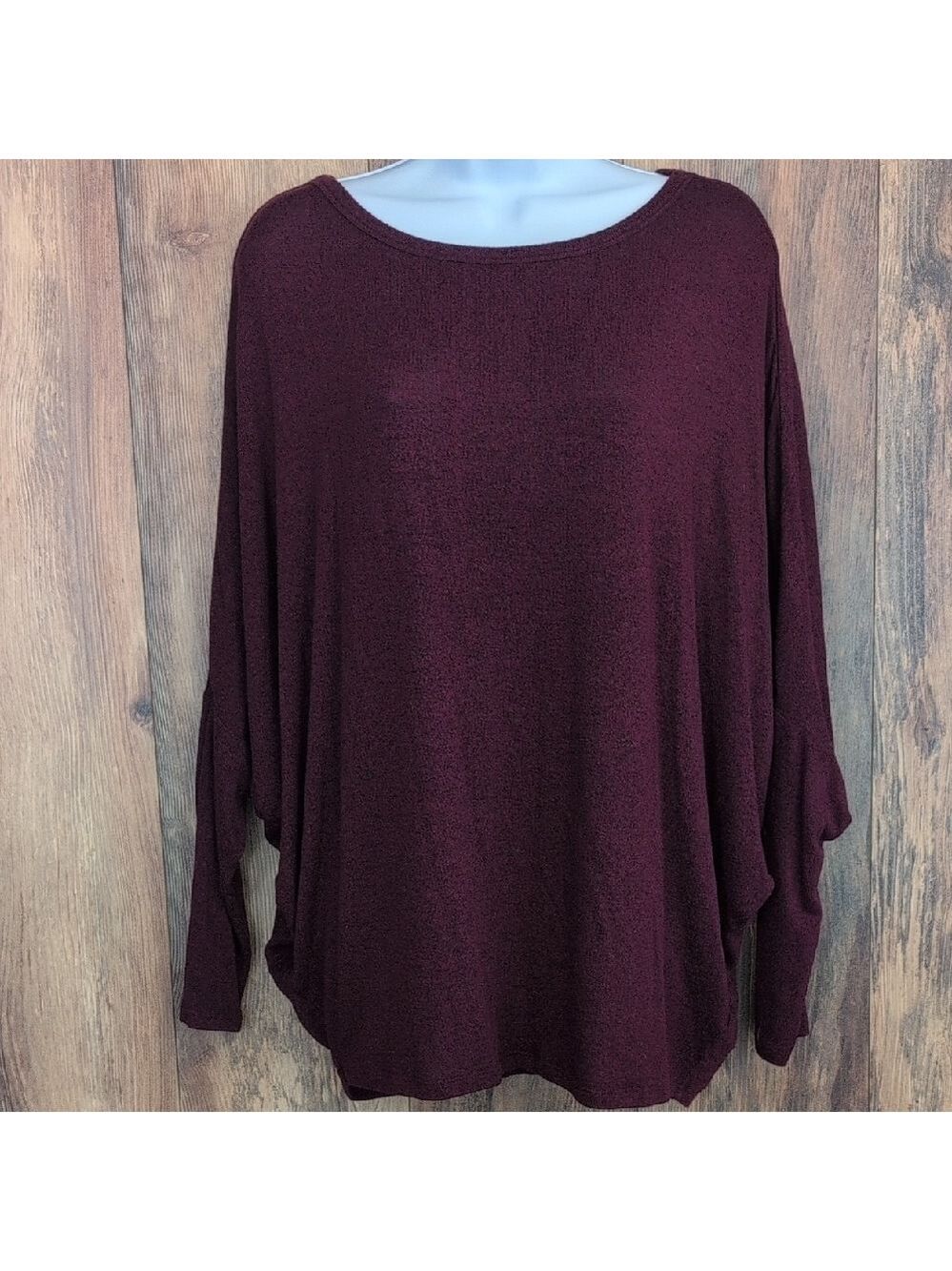 Maurices Burgundy Crew Neck Oversized Sweater S                D401